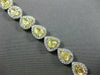 ESTATE 12.37CT WHITE & FANCY YELLOW DIAMOND 18K 2 TONE GOLD LOVE TENNIS BRACELET
