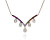 .51CT DIAMOND & AAA MULTI COLOR SAPPHIRE 14KT ROSE GOLD CHANDELIER NECKLACE