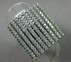 ESTATE EXTRA LARGE 1.52CT DIAMOND 14KT WHITE GOLD 3D SQUARE MULTI ROW FUN RING