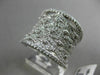 ESTATE WIDE 1.03CT DIAMOND 14KT WHITE GOLD MULTI ROW OPEN FILIGREE COCKTAIL RING