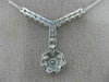 ESTATE LARGE 1.75CT DIAMOND 14KT WHITE GOLD FLOWER CLUSTER LARIAT LOVE NECKLACE