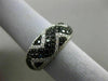 ESTATE 1.30CT WHITE & BLACK DIAMOND 18KT WHITE GOLD 3D ZIG ZAG WAVE WEDDING RING