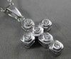 ESTATE .20CT ROUND DIAMOND 14KT WHITE GOLD CLASSIC 6 STONE CROSS PENDANT #9005
