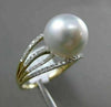 ESTATE .32CT DIAMOND 14KT WHITE & YELLOW GOLD AAA SOUTH SEA PEARL MULTI ROW RING