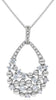 ESTATE .41CT DIAMOND 14KT WHITE GOLD CLUSTER OPEN TEAR DROP FUN FLOATING PENDANT