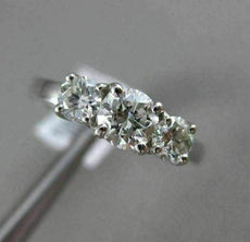 ESTATE 1CT DIAMOND 14KT WHITE GOLD 3 STONE PAST PRESENT FUTURE ENGAGEMENT RING
