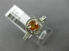 LARGE 1.40CT DIAMOND & YELLOW SAPPHIRE 14KT WHITE GOLD FILIGREE ENGAGEMENT RING