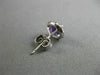 ESTATE 1.02CT DIAMOND & AAA AMETHYST 14KT WHITE GOLD ROUND HALO STUD EARRINGS