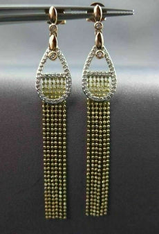 ESTATE LARGE .39CT DIAMOND 14K TRI COLOR GOLD CHANDELIER HANGING HUGGIE EARRINGS