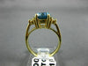 ANTIQUE 2.35CT ROUND DIAMOND & AAA OVAL BLUE TOPAZ 14KT YELLOW GOLD RING #16494