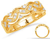 WIDE .26CT DIAMOND 14KT YELLOW GOLD 3 ROW MULTI LEAF FILIGREE ANNIVERSARY RING