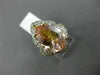 LARGE 4.64CT DIAMOND & AAA PEAR MORGANITE 14K 2 TONE GOLD FLOWER ENGAGEMENT RING