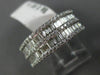 ESTATE WIDE 1.18CT BAGUETTE & ROUND DIAMOND 18KT WHITE GOLD 3D ANNIVERSARY RING