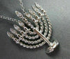 ANTIQUE .09CT DIAMOND 14KT WHITE GOLD 3D CLASSIC FILIGREE MENORAH PENDENT #2325