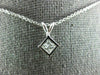 ESTATE .53CT DIAMOND 14KT WHITE GOLD 3D PRINCESS SOLITAIRE PENDANT #312