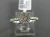 ESTATE WIDE .32CT DIAMOND 18KT WHITE GOLD CLUSTER ROUND PROMISE ENGAGEMENT RING