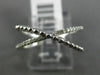 ESTATE .10CT ROUND DIAMOND 14KT WHITE GOLD 3D X LOVE MILGRAIN BEAD RING F/G VSSI