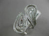 ESTATE LARGE 1.18CT DIAMOND 14KT WHITE GOLD 3D OPEN FILIGREE MULTI WAVE FUN RING