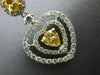 ESTATE LARGE 2.34CT WHITE & FANCY YELLOW DIAMOND 18KT 2 TONE GOLD HEART EARRINGS