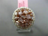 ESTATE LARGE GIA 2.46CT PINK & WHITE DIAMOND 18KT GOLD 3D HALO SPLIT SHANK RING