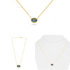 2.17CT AAA GREEN SAPPHIRE 14KT YELLOW GOLD 3D OVAL SOLITAIRE BEZEL LOVE NECKLACE