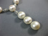 ESTATE LARGE .26CT DIAMOND & AAA PEARL 14KT WHITE GOLD 3D OVAL LARIAT NECKLACE