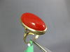 ESTATE LARGE AAA CORAL 14KT YELLOW GOLD 3D OVAL CLASSIC FUN RING