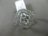 ESTATE WIDE .97CT DIAMOND 14KT WHITE GOLD FLOWER DOUBLE HALO OPEN FILIGREE RING