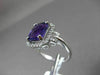 ESTATE WIDE 3.16CTW DIAMOND & AAA EXTRA FACET AMETHYST 14KT WHITE GOLD HALO RING
