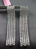 LARGE & WIDE 5.1CT DIAMOND 18KT WHITE GOLD MULTI ROW ELONGATED FUN HOOP EARRINGS