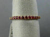 ESTATE .43CT RUBY 14KT ROSE GOLD CLASSIC SEMI ETERNITY WEDDING ANNIVERSARY RING