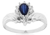 .60CT DIAMOND & AAA SAPPHIRE 14KT WHITE GOLD 3D PEAR SHAPE & ROUND CROWN RING