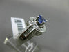 ESTATE LARGE 1.40CT DIAMOND & TANZINITE 14KT WHITE GOLD FILIGREE ENGAGEMENT RING