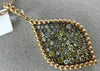 ESTATE EXTRA LARGE 2.20CT MULTI COLOR DIAMOND 18K ROSE GOLD 3D TEAR DROP PENDANT