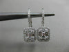 ESTATE LARGE .86CT DIAMOND 18KT WHITE GOLD 3D CLASSIC LEVERBACK HANGING EARRINGS