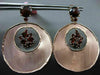 ESTATE LARGE 7.70CT AAA GARNET 14KT ROSE GOLD 3D MATTE CLIP ON HANGING EARRINGS