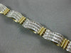 ESTATE WIDE 3.75CT DIAMOND 14KT TWO TONE GOLD 3D MULTI ROW WAVE TENNIS BRACELET