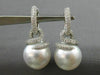 ESTATE LARGE 1.6CT DIAMOND & AAA SOUTH SEA PEARL 18K WHITE GOLD HANGING EARRINGS