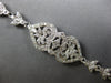 LARGE & LONG 1.5CT DIAMOND 14KT WHITE GOLD 3D DOUBLE HEART FLORAL BRACELET 28191