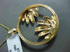 ESTATE LARGE .26CT DIAMOND 14KT YELLOW GOLD SEASHELL CIRCLE OF LIFE PENDANT