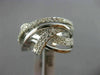 ESTATE WIDE .77CT ROUND DIAMOND 14KT WHITE GOLD MULTI ROW CRISS CROSS LOVE RING