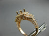 ESTATE WIDE .68CT DIAMOND 14KT ROSE GOLD SQUARE HALO SEMI MOUNT ENGAGEMENT RING