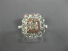 GIA WIDE 1.51CT MULTI COLOR DIAMOND 18K WHITE & ROSE GOLD FLOWER ENGAGEMENT RING