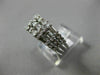 ESTATE WIDE 1.32CT DIAMOND 14KT WHITE GOLD 3D MULTI ROW WEDDING ANNIVERSARY RING