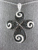 ESTATE LARGE 2.68CT WHITE & BLACK DIAMOND 18KT WHITE GOLD INFINITY CROSS PENDANT