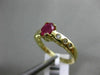 ESTATE WIDE .58CT DIAMOND & RUBY 14KT YELLOW GOLD 3D ETOILE OVAL ENGAGEMENT RING