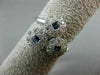 ESTATE WIDE .69CT DIAMOND & AAA SAPPHIRE 14KT WHITE GOLD TRIANGULAR CIRCLE RING