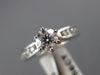 ESTATE WIDE .91CT ROUND DIAMOND 14KT WHITE GOLD SOLITAIRE ENGAGEMENT RING #21702