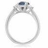 ESTATE 1.98CT DIAMOND & AAA SAPPHIRE PLATINUM CLASSICTHREE STONE ENGAGEMENT RING