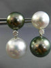 EXTRA LARGE .28CT DIAMOND AAA SOUTH SEA & TAHITIAN PEARLS 18KT GOLD 3D EARRINGS